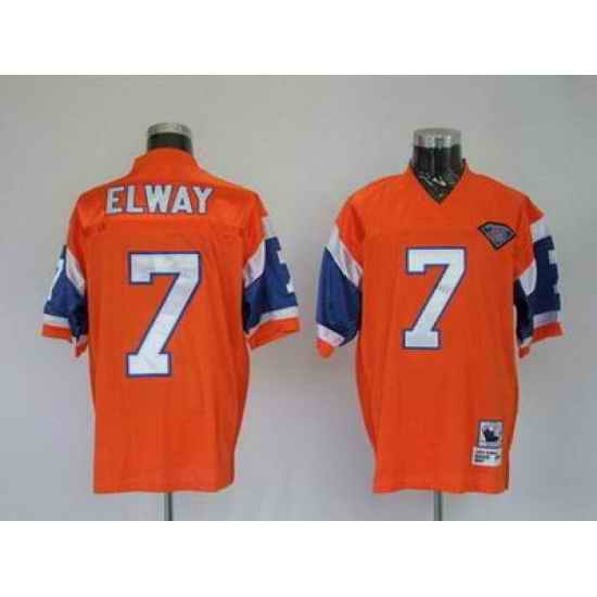 Denver Broncos 7 John Elway orange Throwback Jerseys